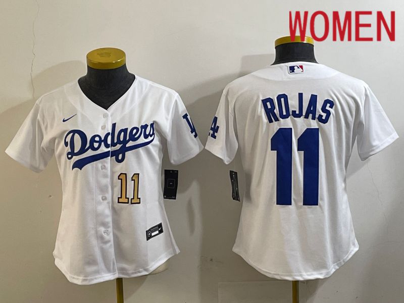 Women Los Angeles Dodgers 11 Rojas White Game 2024 Nike MLB Jersey style 6